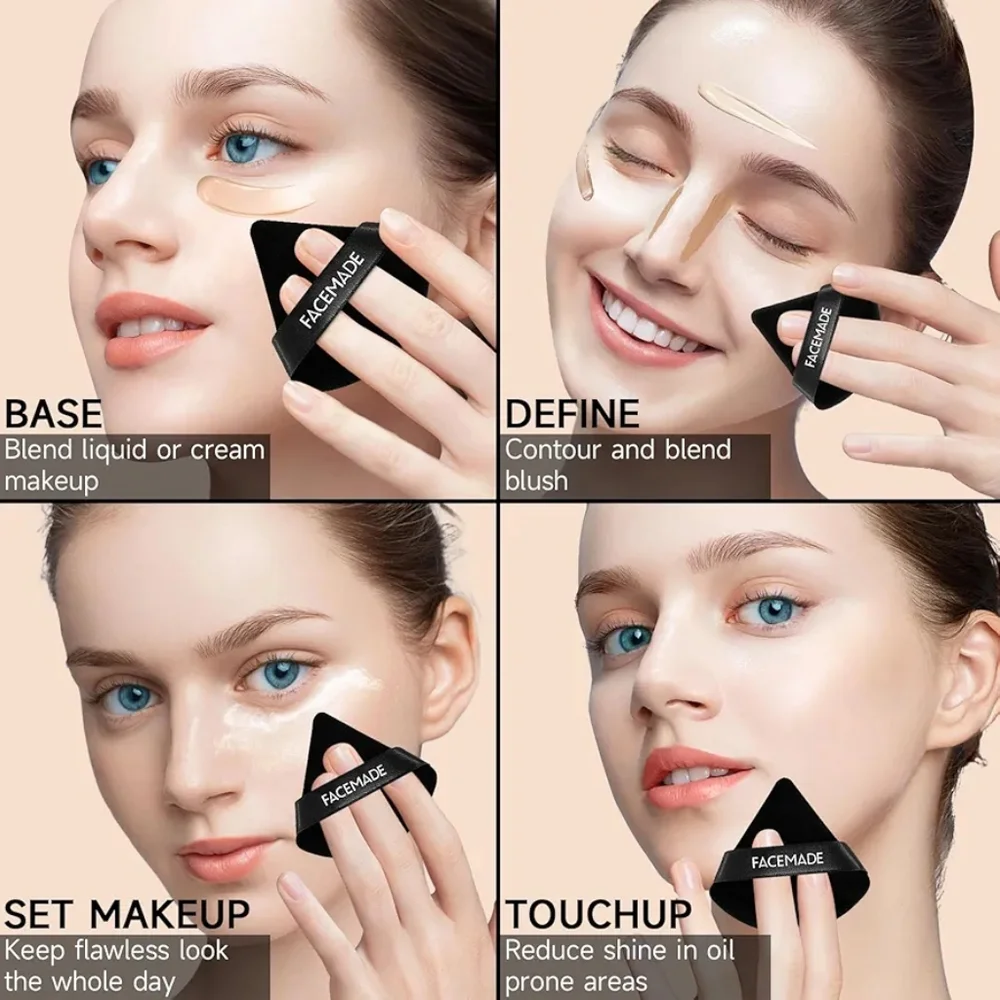 Facemade 6 Pcs Makeup Sponges & 6 powder puffs NEW